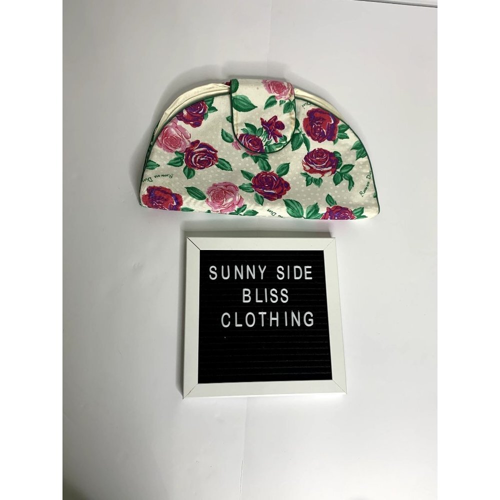 Vintage Dior Floral Satin Bonnet Bag One Size